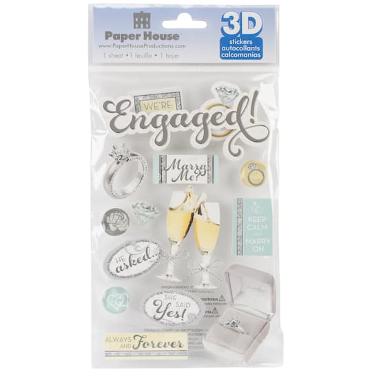 Paper House&#xAE; Engaged 3D Stickers